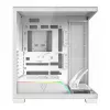 PC korpusas MODECOM VOLCANO STELLAR PLUS MIDI WHITE — Midi Tower, microATX, grūdintas stiklas, USB-C, palaiko GPU 420 mm