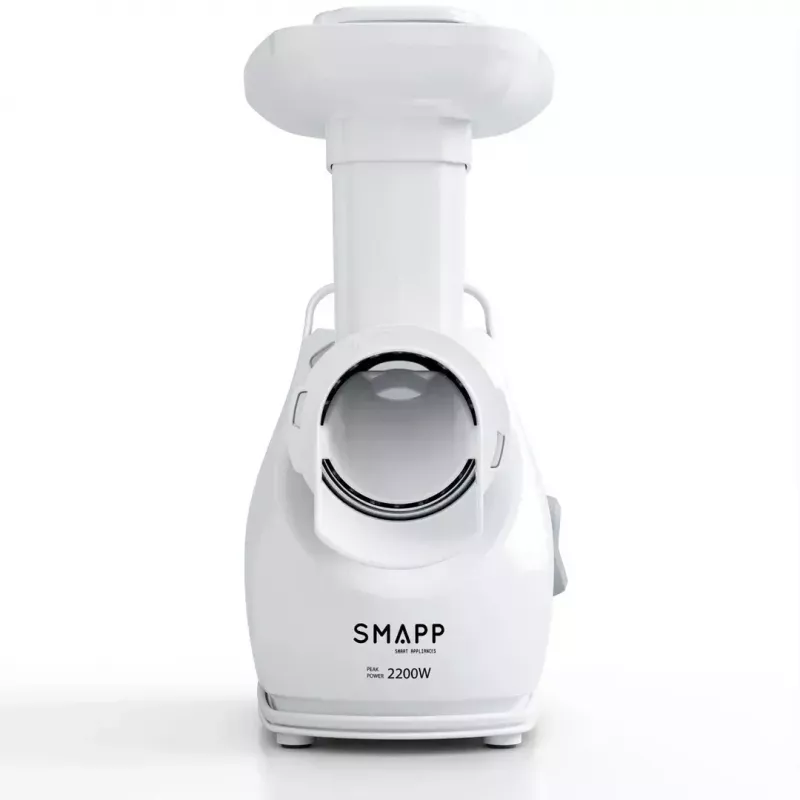 Mėsmalė SMAPP modelis 490.81 BALTA - 2200 W, 1 greitis, 2,7 kg/min, 3 sieteliai, balta, smulkinimo priedas