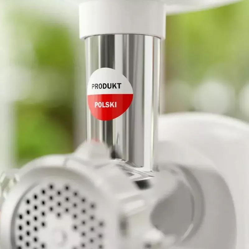 Mėsmalė SMAPP modelis 490.81 BALTA - 2200 W, 1 greitis, 2,7 kg/min, 3 sieteliai, balta, smulkinimo priedas