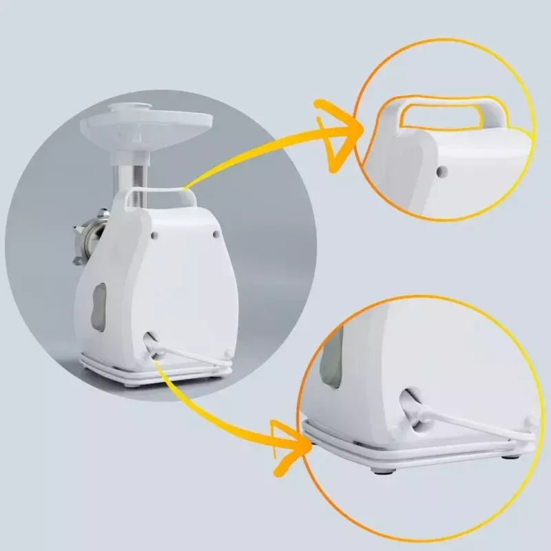 Mėsmalė SMAPP modelis 490.81 BALTA - 2200 W, 1 greitis, 2,7 kg/min, 3 sieteliai, balta, smulkinimo priedas
