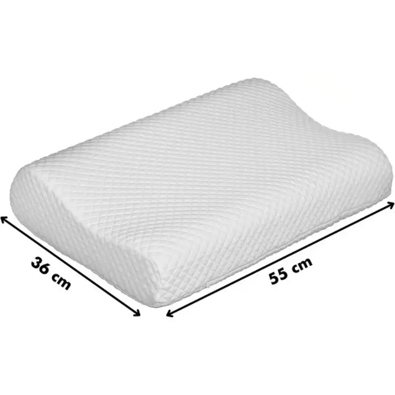 Ortopedinė kaklo pagalvė ActionMed CERVICAL MED PILLOW PO100AM — porolono užpildas, 550×360×120 mm, skalbiamas užvalkalas, balta