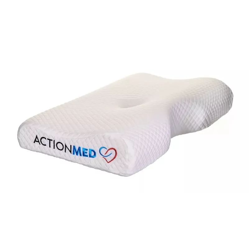 Ortopedinė pagalvė ActionMed PO200AM — anatominė putplasčio pagalvė galvai ir kaklui, 590×350 mm, maks. aukštis 11 cm, nuimamas užvalkalas