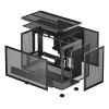 PC korpusas DeepCool CH260 Micro Tower Juoda — Micro-ATX/Mini-ITX, grūdintas stiklas, USB-C, maks. GPU 413 mm
