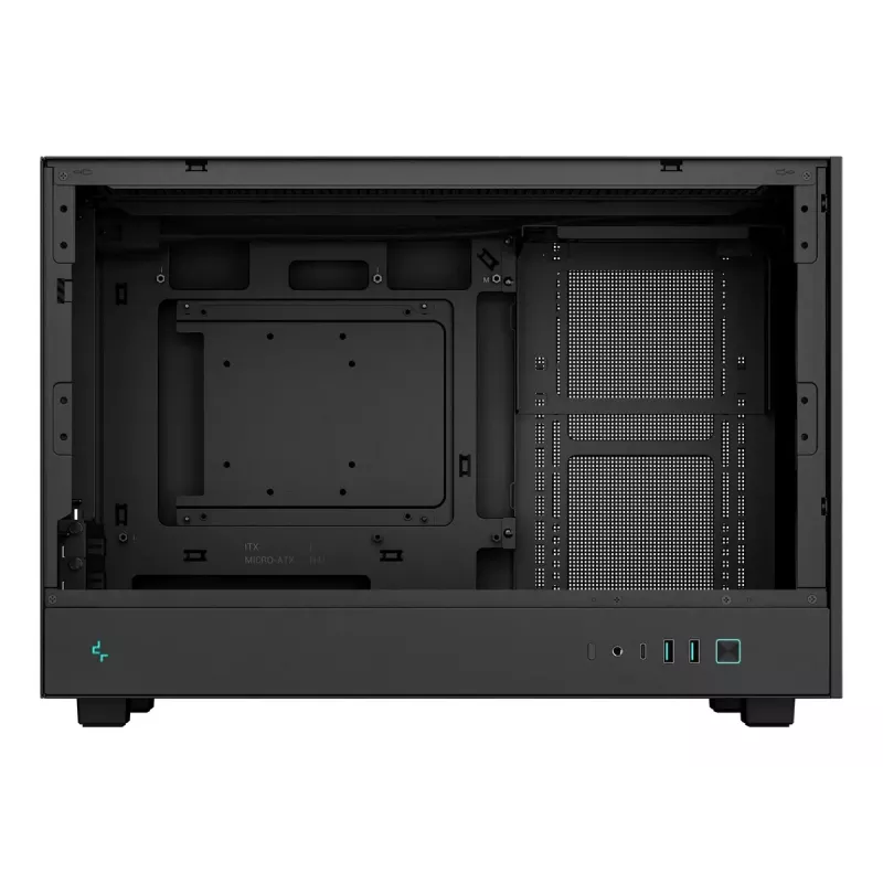 PC korpusas DeepCool CH260 Micro Tower Juoda — Micro-ATX/Mini-ITX, grūdintas stiklas, USB-C, maks. GPU 413 mm