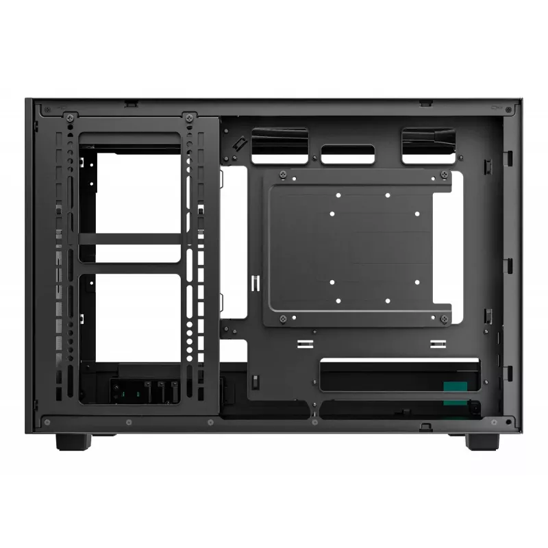 PC korpusas DeepCool CH260 Micro Tower Juoda — Micro-ATX/Mini-ITX, grūdintas stiklas, USB-C, maks. GPU 413 mm