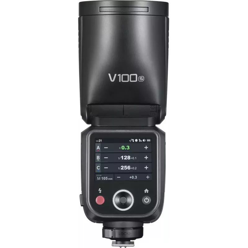 “Flash Godox V100”, skirta “Sony” – nešiojama 100 Ws kameros blykstė, įmontuota įkraunama baterija