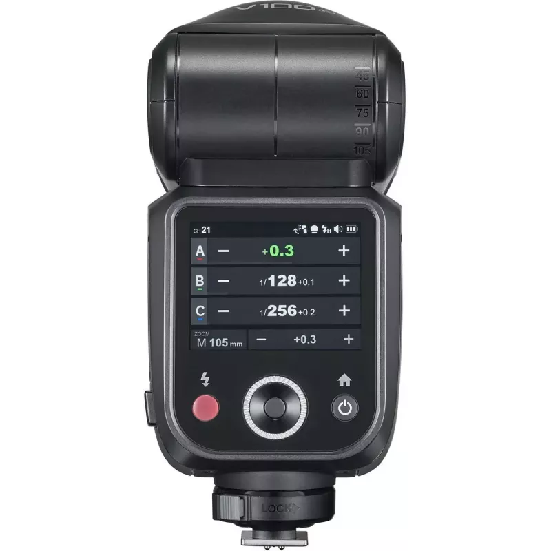 “Flash Godox V100”, skirta “Sony” – nešiojama 100 Ws kameros blykstė, įmontuota įkraunama baterija