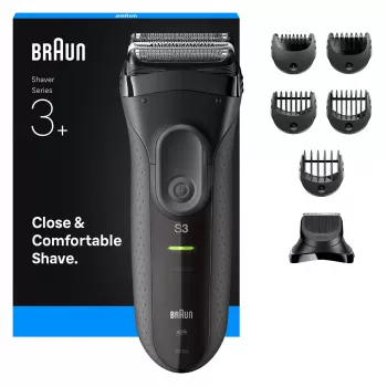 Braun 3000BT akumuliatorinis kirpimo mašinėlė 5 7 mm šlapiai ir sausai juoda pilka