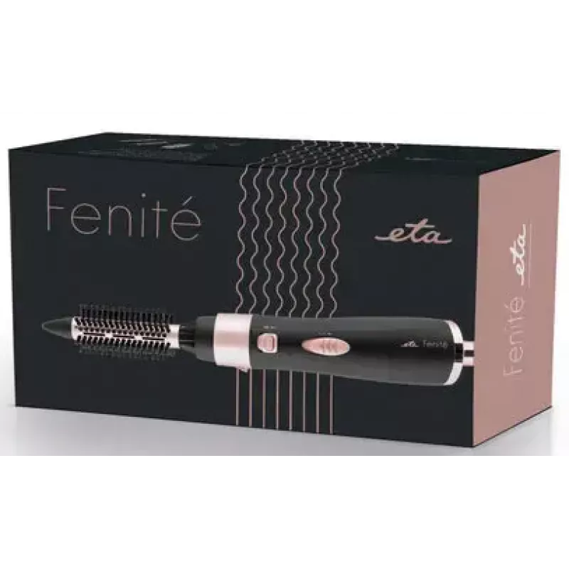 Karšto oro šepetys ETA Fenite Edition, Oro srautas, 1000 W, keraminis cilindras, 2 šilumos nustatymai, 1,75 m laidas, juoda/rožinė