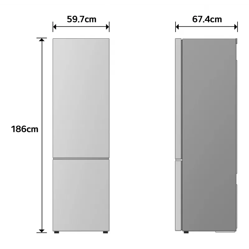 LG GBBSJ10EPY Laisvai pastatomas 333 L Sidabrinis