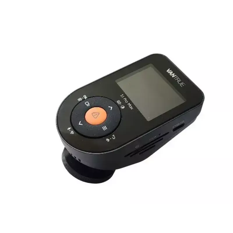 Automobilio vaizdo registratorius VANTRUE S1PRO MAX — kompaktiškas 2 kanalų registratorius, 3840 × 2160 F/1.8, 155° pagrindinė kamera, Wi‑Fi, GPS, 2 colių ekranas, parkavimo režimas, microSD iki 1 TB