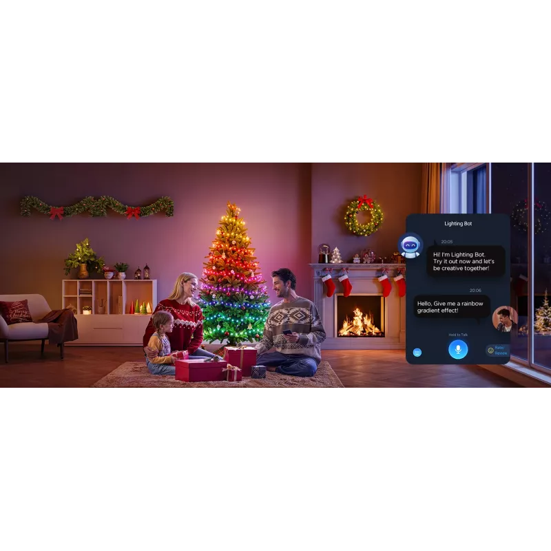 Išmaniosios LED girliandos Govee 2S 20 m, Wi‑Fi/Bluetooth, žalia, 20 m ilgio, 2,5 m maitinimo kabelis, 6 mm plotis