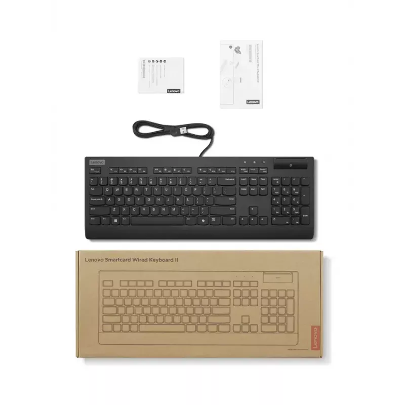 Klaviatūra Lenovo Smartcard II laidinė estiška juoda USB-A plungerinis jungiklis
