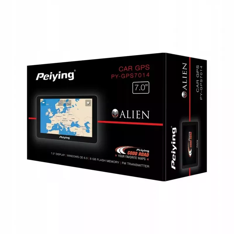 Automobilinis GPS navigatorius Peiying PY-GPS7014.1 su 7 colių ekranu ir iš anksto įkeltomis ES žemėlapiais