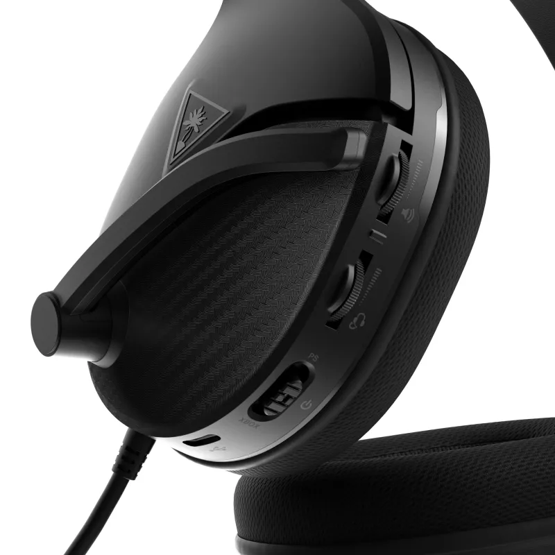 Turtle Beach Recon 200 Juoda Gen 2 laidinis sustiprintas žaidimų ausinių komplektas – PS4, PS5, Xbox Series X arba S One ir PC