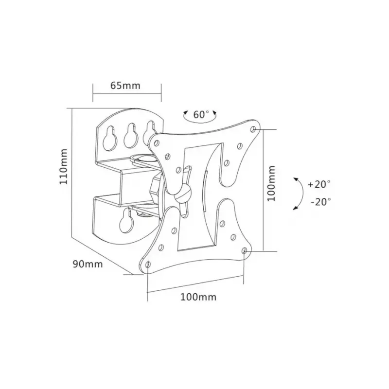 TV laikiklis Sopar 23114 68,6 cm (27 col.) sidabrinis