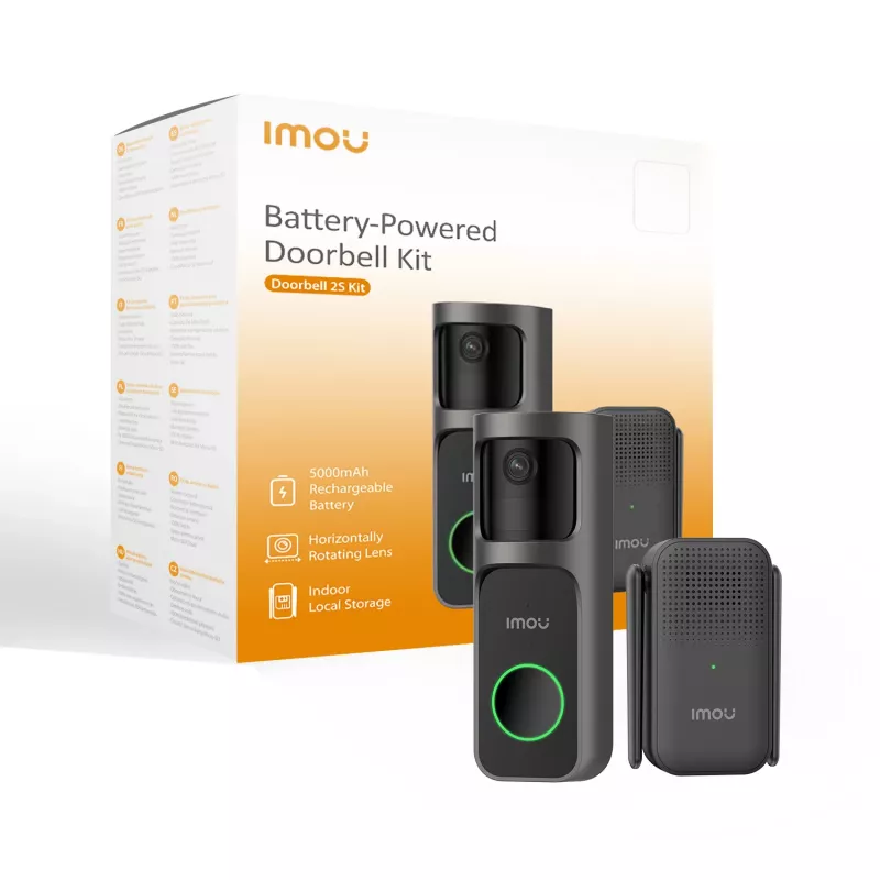 Imou Doorbell 2S Kit juodas 3 MP belaidis montavimas ant sienos