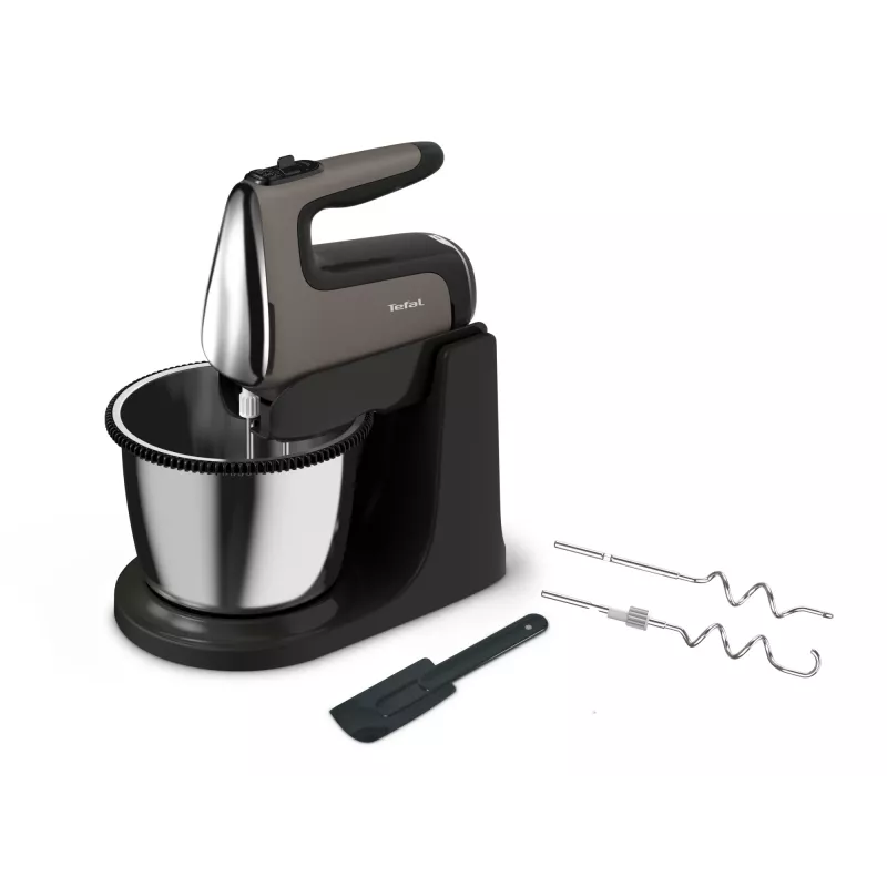 Tefal Powermix Silence HT654E38 rankinis plaktuvas su stovu ir indu 600 W pilka/juoda