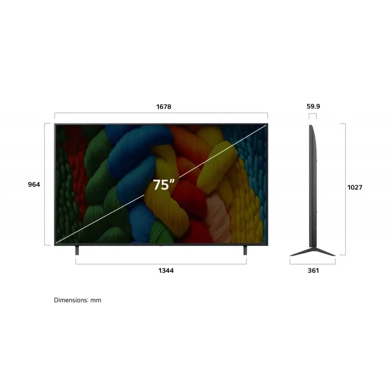 LG NanoCell AI NANO80 75NANO80A3B televizorius 190,5 cm (75 coliai) 4K Ultra HD Smart TV Wi-Fi juoda