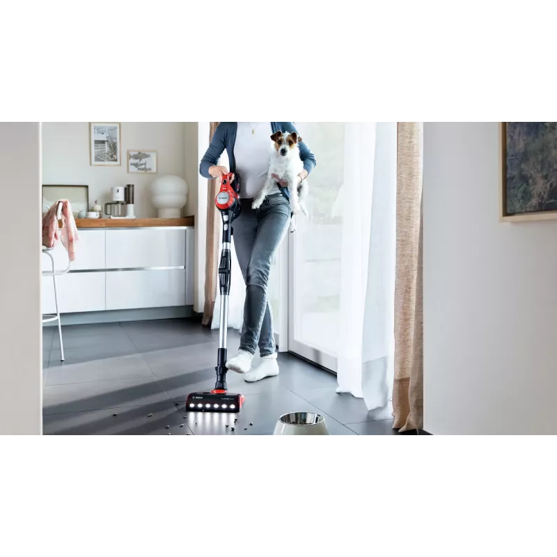 Bosch BCS711PET belaidis dulkių siurblys/elektrinė šluota Baterija Sausas Be maišelio 0,3 L Juoda, Raudona 3 Ah