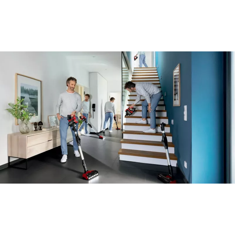 Bosch BCS711PET belaidis dulkių siurblys/elektrinė šluota Baterija Sausas Be maišelio 0,3 L Juoda, Raudona 3 Ah