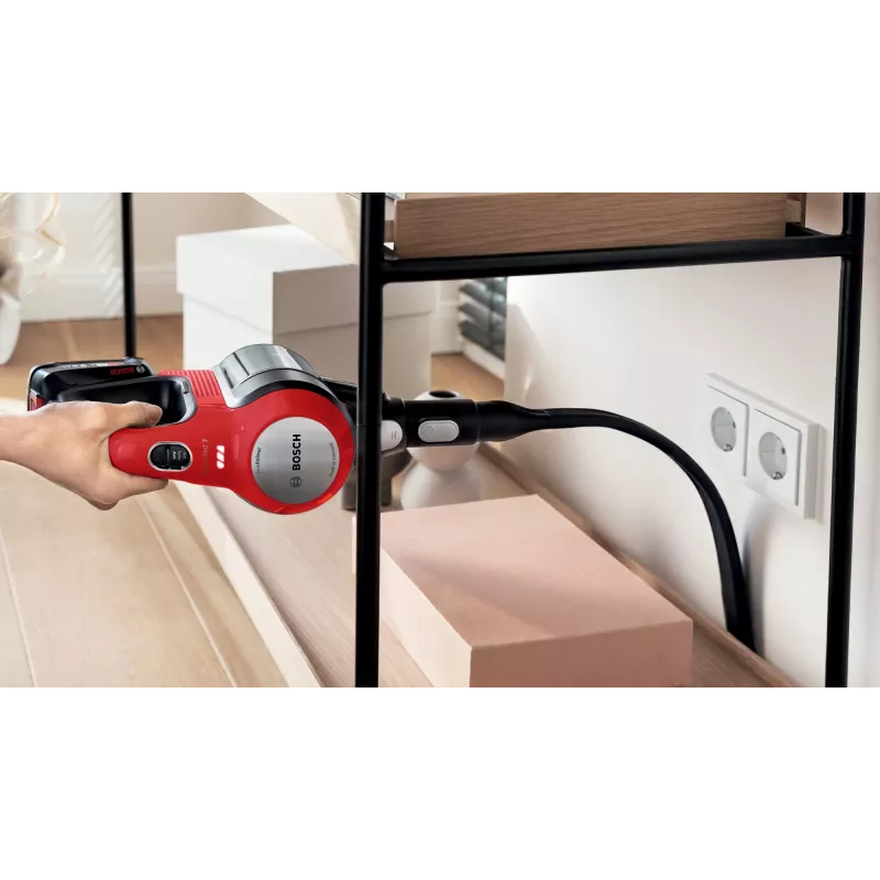 Bosch BCS711PET belaidis dulkių siurblys/elektrinė šluota Baterija Sausas Be maišelio 0,3 L Juoda, Raudona 3 Ah