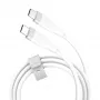 USB-C į USB-C įkrovimo/duomenų kabelis j5create JUCX17W, 60 W, skystas silikonas, 1,8 m, baltas