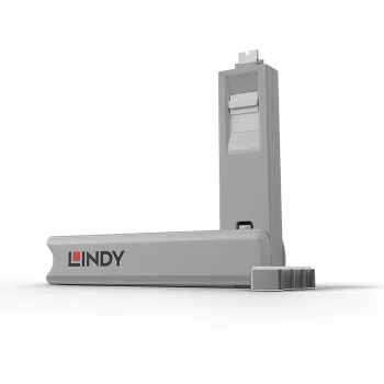 Lindy USB Type C prievado blokatoriaus raktas - pakuotėje 4 blokatoriai, balti