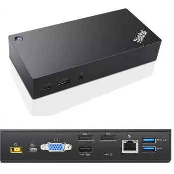 Lenovo 03X7194 nešiojamojo kompiuterio dokas / prievadų daugintuvas Laidinis USB 3.2 Gen 1 (3.1 Gen 1) Type-C Juoda