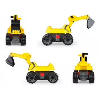 Važiuojamas ekskavatorius Lena GIGA TRUCKS Excavator PRO 4 ratai plastikas plienas