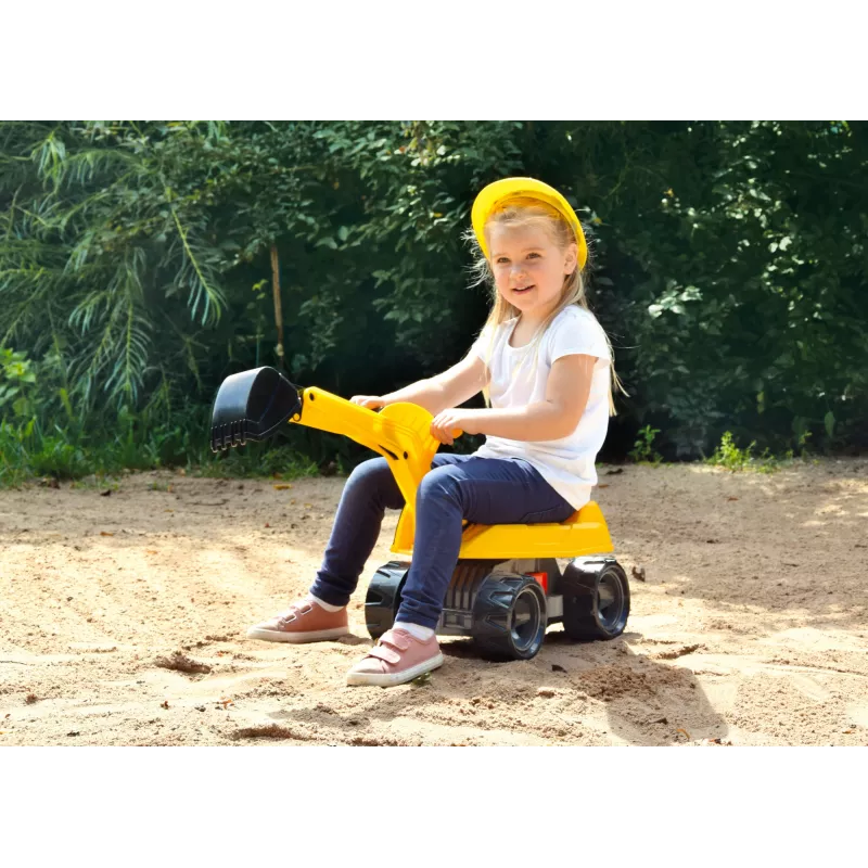 Važiuojamas ekskavatorius Lena GIGA TRUCKS Excavator PRO 4 ratai plastikas plienas