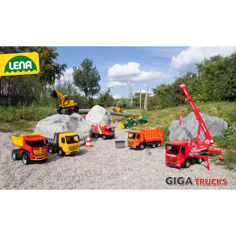 Važiuojamas ekskavatorius Lena GIGA TRUCKS Excavator PRO 4 ratai plastikas plienas