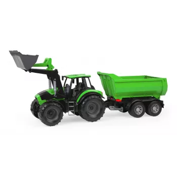 Mechaninis žaislinis traktorius Lena Deutz-Fahr Worxx, 74 cm ilgio, su nuimama priekaba