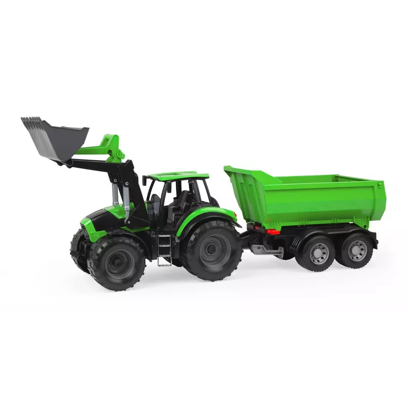 Mechaninis žaislinis traktorius Lena Deutz-Fahr Worxx, 74 cm ilgio, su nuimama priekaba