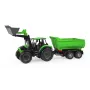Mechaninis žaislinis traktorius Lena Deutz-Fahr Worxx, 74 cm ilgio, su nuimama priekaba