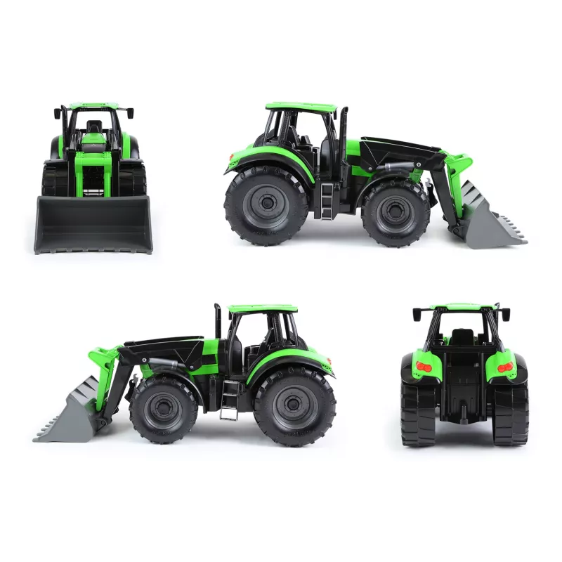 Mechaninis žaislinis traktorius Lena Deutz-Fahr Worxx, 74 cm ilgio, su nuimama priekaba