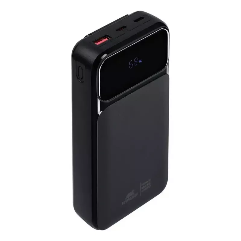Nešiojama išorinė baterija Rivacase VA2221 — 20000 mAh LiPo, PD 3.0 ir QC 3.0, 3 prievadai (1×A, 2×C), 22,5 W išvestis