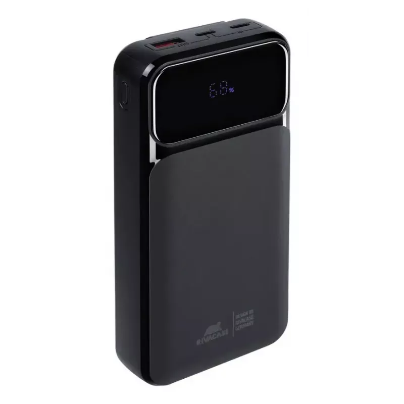 Nešiojama išorinė baterija Rivacase VA2221 — 20000 mAh LiPo, PD 3.0 ir QC 3.0, 3 prievadai (1×A, 2×C), 22,5 W išvestis
