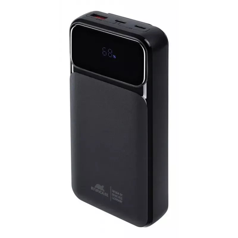 Nešiojama išorinė baterija Rivacase VA2221 — 20000 mAh LiPo, PD 3.0 ir QC 3.0, 3 prievadai (1×A, 2×C), 22,5 W išvestis