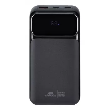 Nešiojama išorinė baterija Rivacase VA2221 — 20000 mAh LiPo, PD 3.0 ir QC 3.0, 3 prievadai (1×A, 2×C), 22,5 W išvestis