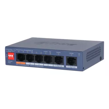 Dahua Technology CS4006-4ET2GT-60 tinklo komutatorius valdomas L2 Gigabit Ethernet (10/100/1000) Power over Ethernet (PoE) mėlynas