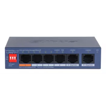 Dahua Technology CS4006-4ET2GT-60 tinklo komutatorius valdomas L2 Gigabit Ethernet (10/100/1000) Power over Ethernet (PoE) mėlynas