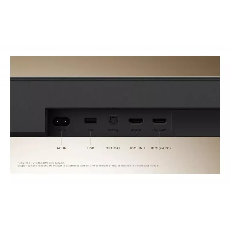 Garso juosta TCL Q Q65H 5.1 kanalų namų kinas, 580 W RMS, belaidis aktyvus žemų dažnių garsiakalbis 100 W, Dolby Atmos/DTS-X, juoda