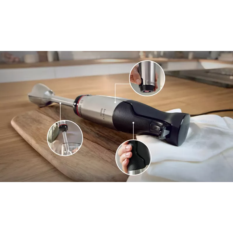 Bosch Serie 6 MSM6M621 blenderis 0,5 L Panardinamas plaktuvas 1000 W Juoda, Nerūdijantis plienas
