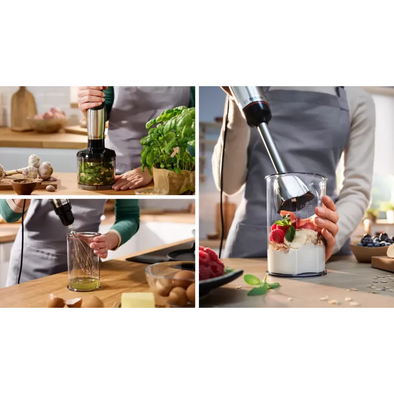 Bosch Serie 6 MSM6M621 blenderis 0,5 L Panardinamas plaktuvas 1000 W Juoda, Nerūdijantis plienas