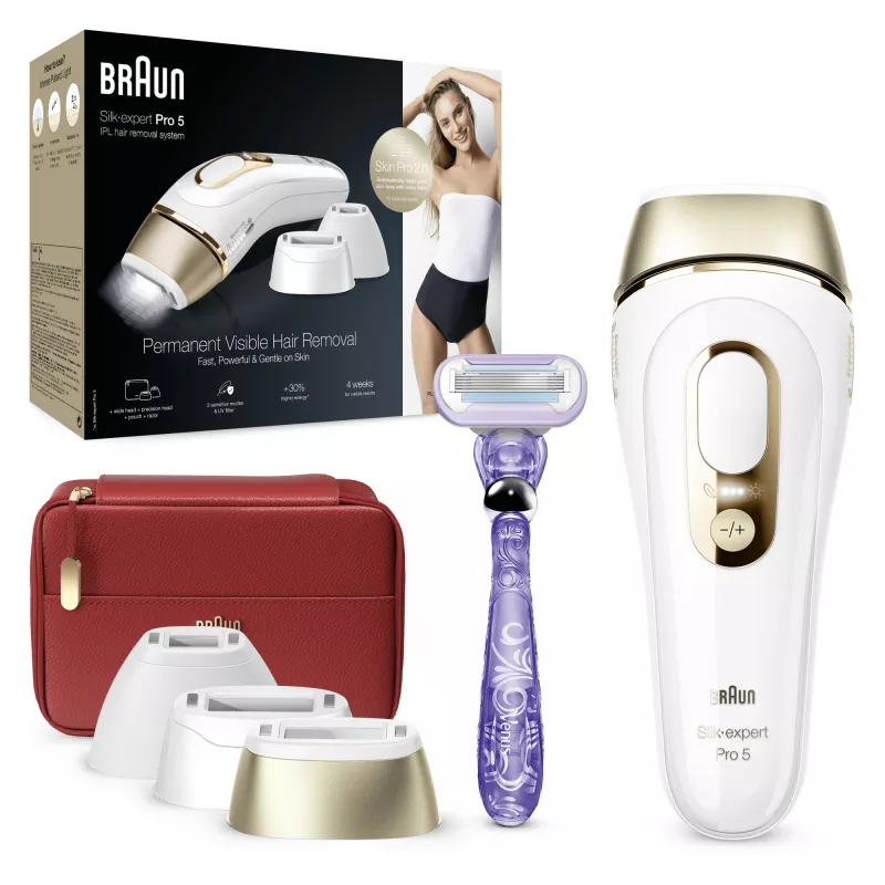 Braun Silk-expert Pro Silk·expert Pro 5 PL5267 Intensyvios impulsinės šviesos (IPL) auksinės, baltos spalvos