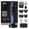 Elektrinė barzdaskutė BRAUN All-in-One AIO7580 — belaidė, įkraunama, skirta naudoti šlapiai ir sausai, 120 min. veikimo laikas, 21 ilgio pakopa, visam kūnui