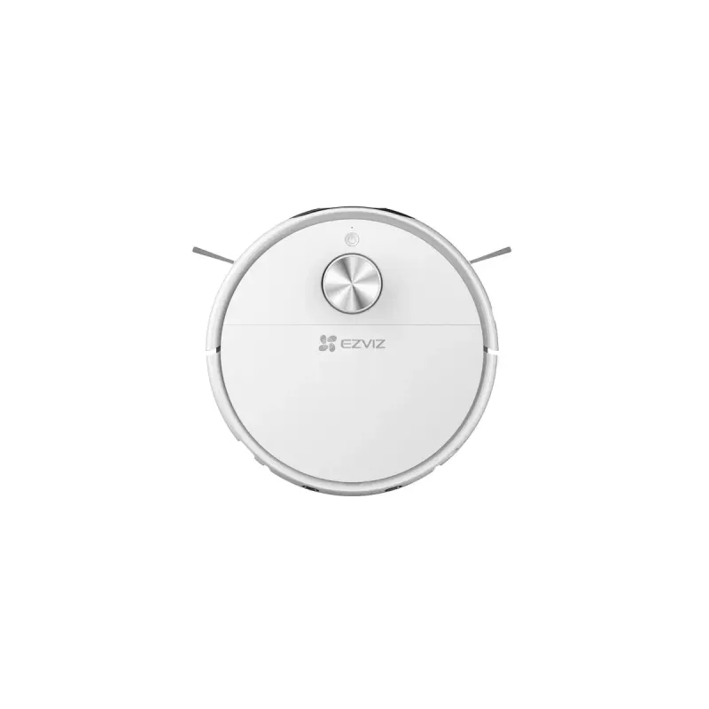 Robotų dulkių siurblys EZVIZ RS20 Pro — Li‑Ion 5200 mAh, 220 min veikimo laikas, 7200 Pa siurbimo galia, savaiminio ištuštinimo bazė, LiDAR navigacija, 0,35 l dulkių maišelis, šlapias valymas, baltas