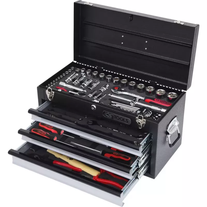 Mechanikos įrankių rinkinys KS Tools 918.0200 99 įrankiai chromo-vanadžio plieno