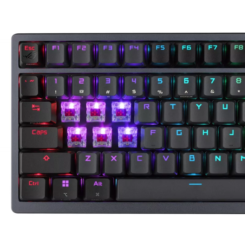 Belaidė mechaninė klaviatūra ASUS ROG Azoth Juoda — modelis 90MP0316-BKUA01, RGB apšvietimas